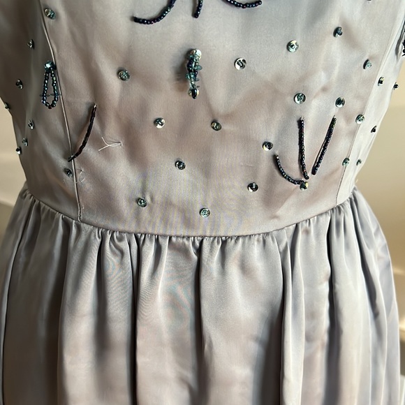 VTG 50s 60s Periwinkle Party Dress - Picture 4 of 11